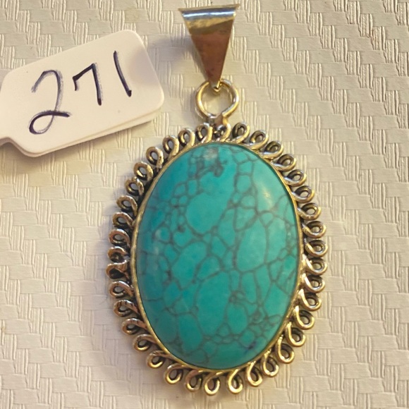 271 ❤️ Elegant Turquoise Pendant Necklace - Picture 2 of 3